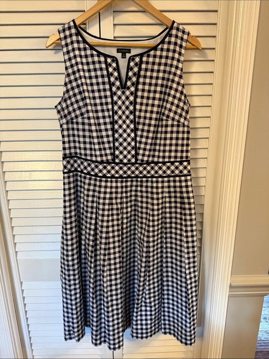 Talbots Dresses & Skirts - Talbots Black White Gingham Midi Dress • Fit & Flare • Classic Style • Women's